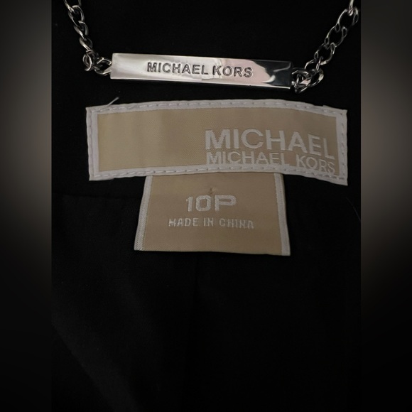 Michael Kors jacket. Very classy in black print with silver zippers size10P - Picture 5 of 5